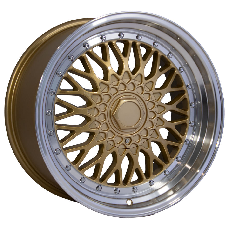 P135 GOLD WITH POLISHED LIP 18X9.5 5/112 5/120 20