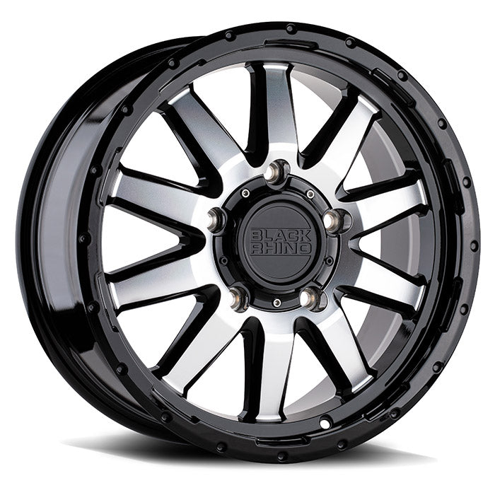 BLACK RHINO EXCURSION 18X8 38 6/130 Gloss Black w/Machined Face