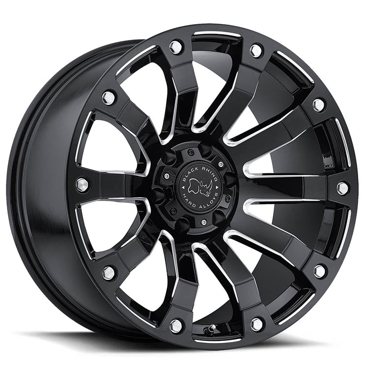 BLACK RHINO SELKIRK 20X9 12 6/139.7 Gloss Black w/Milled Spokes