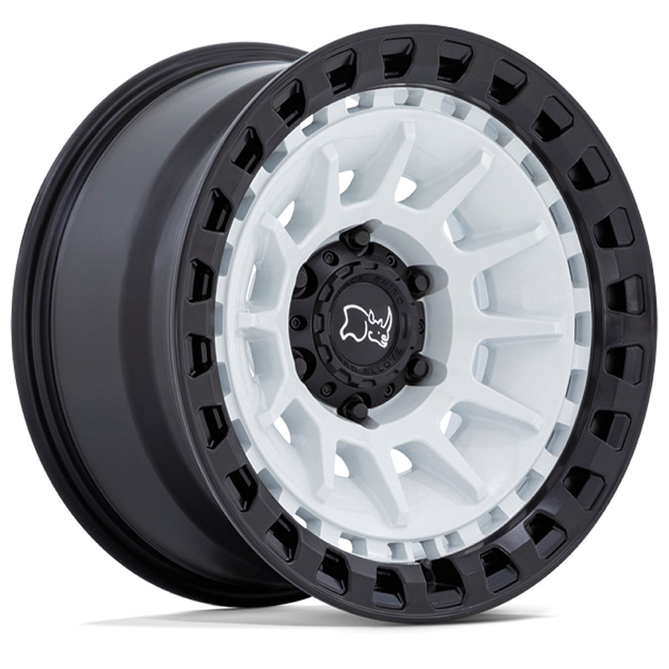 BLACK RHINO BARRAGE 18X9 6/139.7 Matt White w/Matt Black Lip Edge