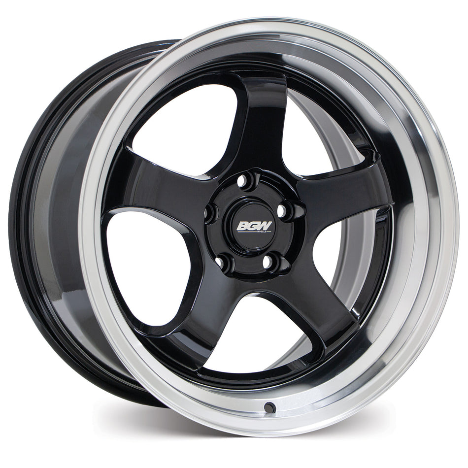 BGW EBISU 18X9.5 35 5/114.3 Gloss Black w/Machined Lip