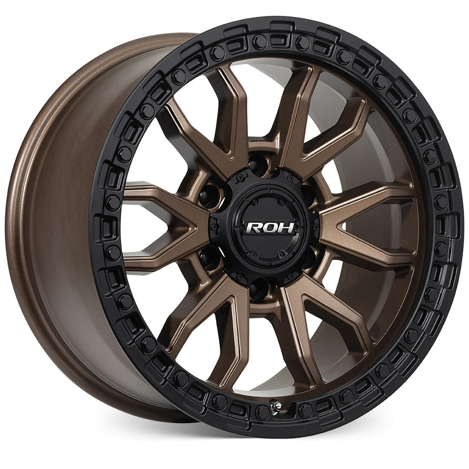 ROH ALLOY RAID 18X9 35 6/139.7 Matt Bronze w/Matt Black Lip