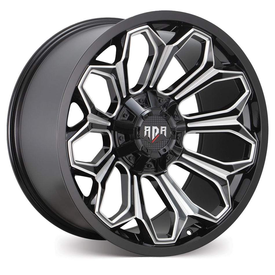 BGW RD52 20X10 -18 6/139.7 Gloss Black w/Machined Face & Milled Spoke