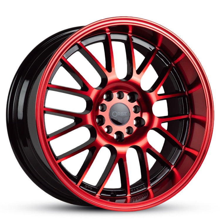 18X8.5 CRANK 30 10/100/114.3 GLOSS BLACK FP WITH RED
