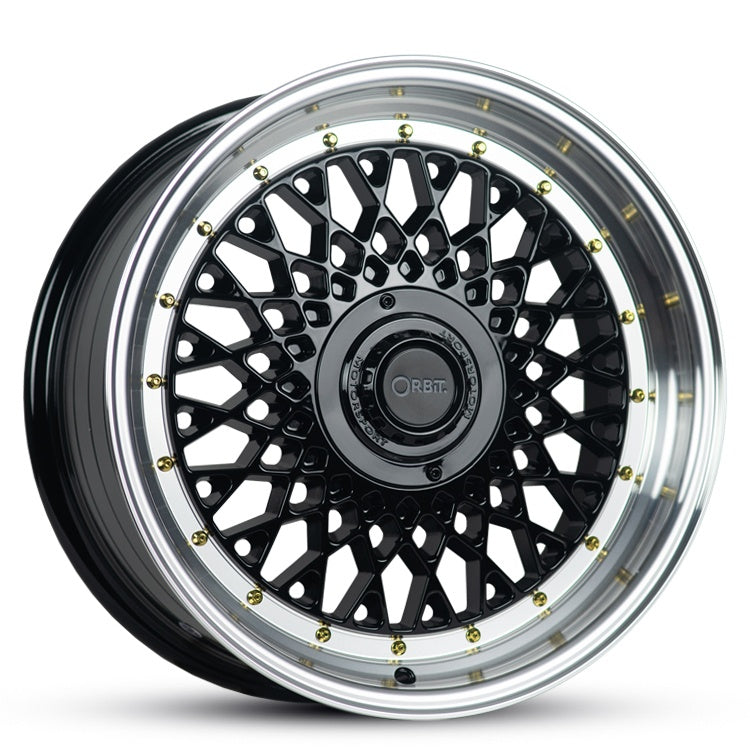 17X8 STRIKER 30 10/100/114.3 GLOSS BLACK LP WITH GOLD RIVETS