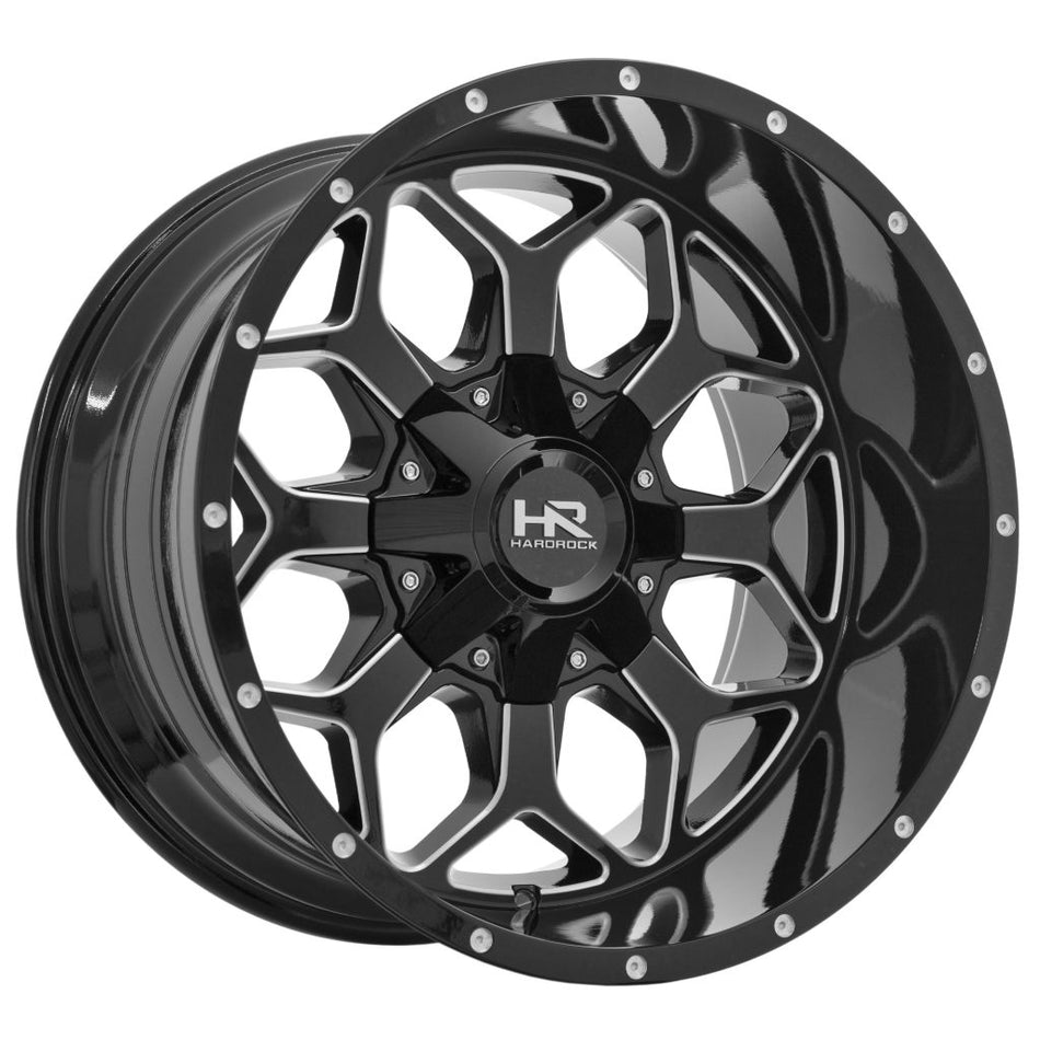 Indestructible Gloss Black Milled 22X10 -25N 8x165