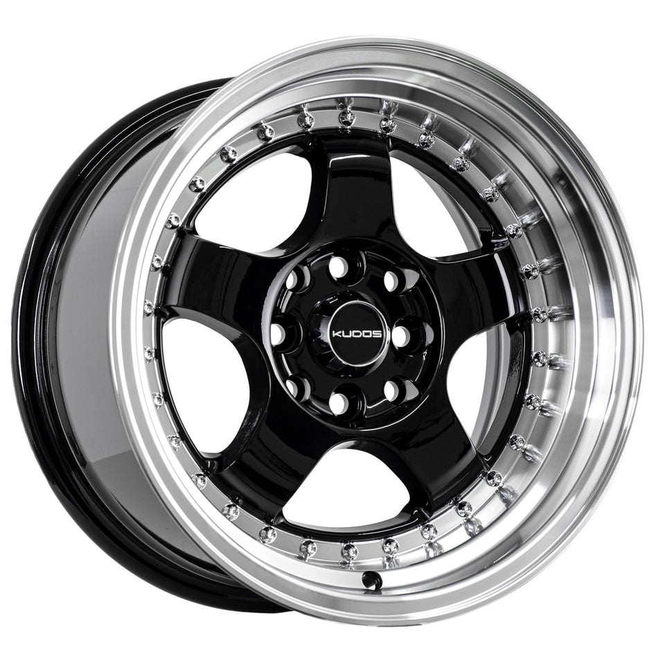 Circuit-Gloss Black Polished Lip 15X8.0 15 4x100 4x114