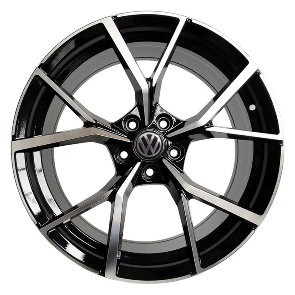 P5801 GLOSS BLACK MACHINED FACE 19X8 5/112 45