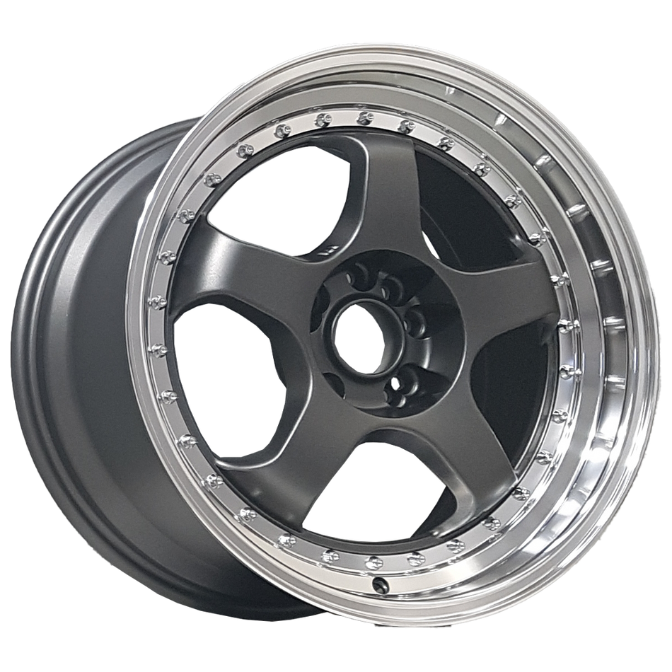 WOLF S1P GUNMETAL POLISHED LP 18X8 30P 4X114/5X114