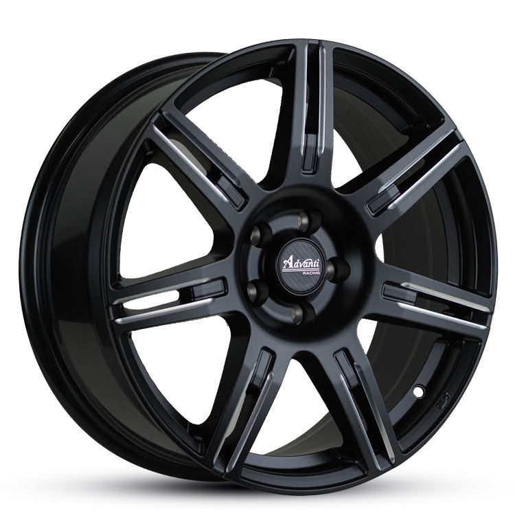 18X7.5 SP17 35 5/108 SATIN BLACK MILLED EDGE