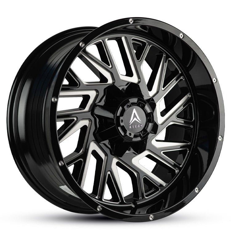 20X10 RR110 -24 6/135/139.7 BLACK, MILLED WINDOW