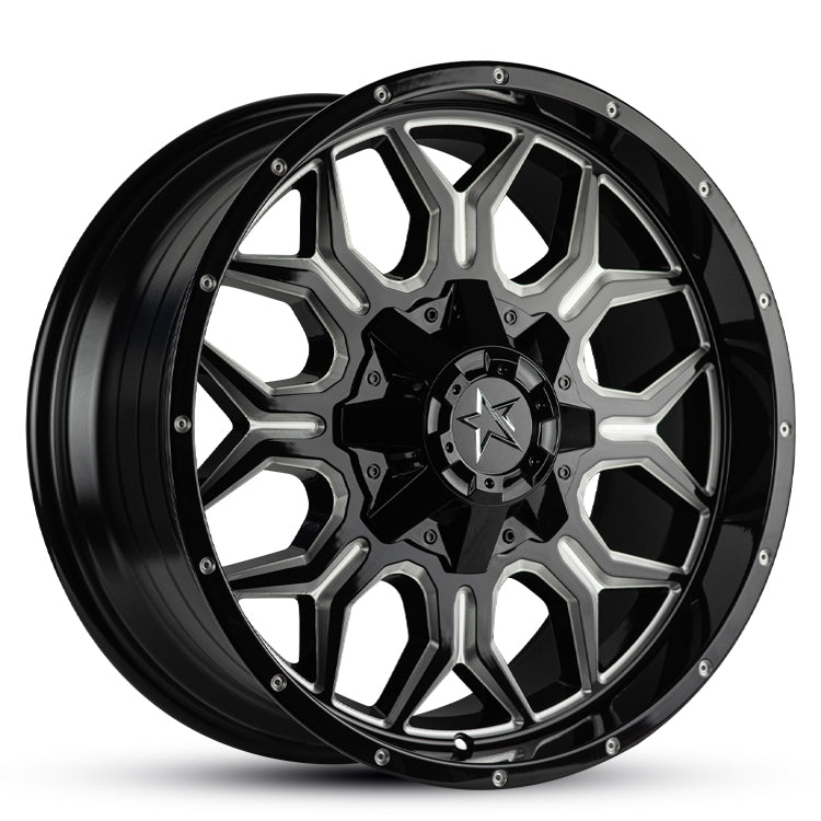 20X9 RR112 0 6/135/139.7 BLACK, MILLED WINDOW